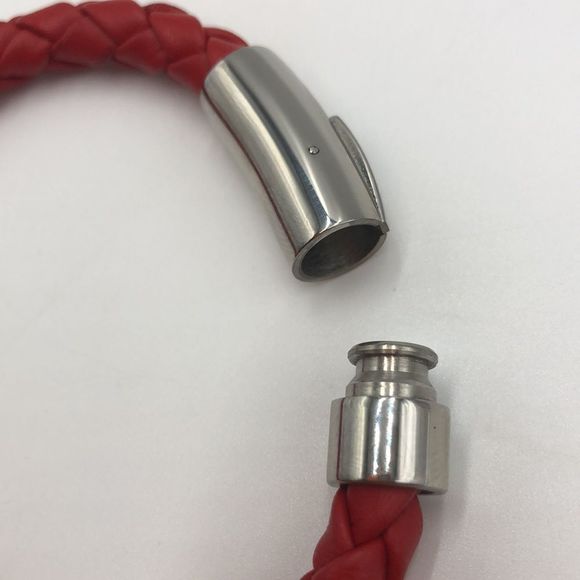 Red Braided Bracelet with silver safely clasp. - Picture 4 of 5